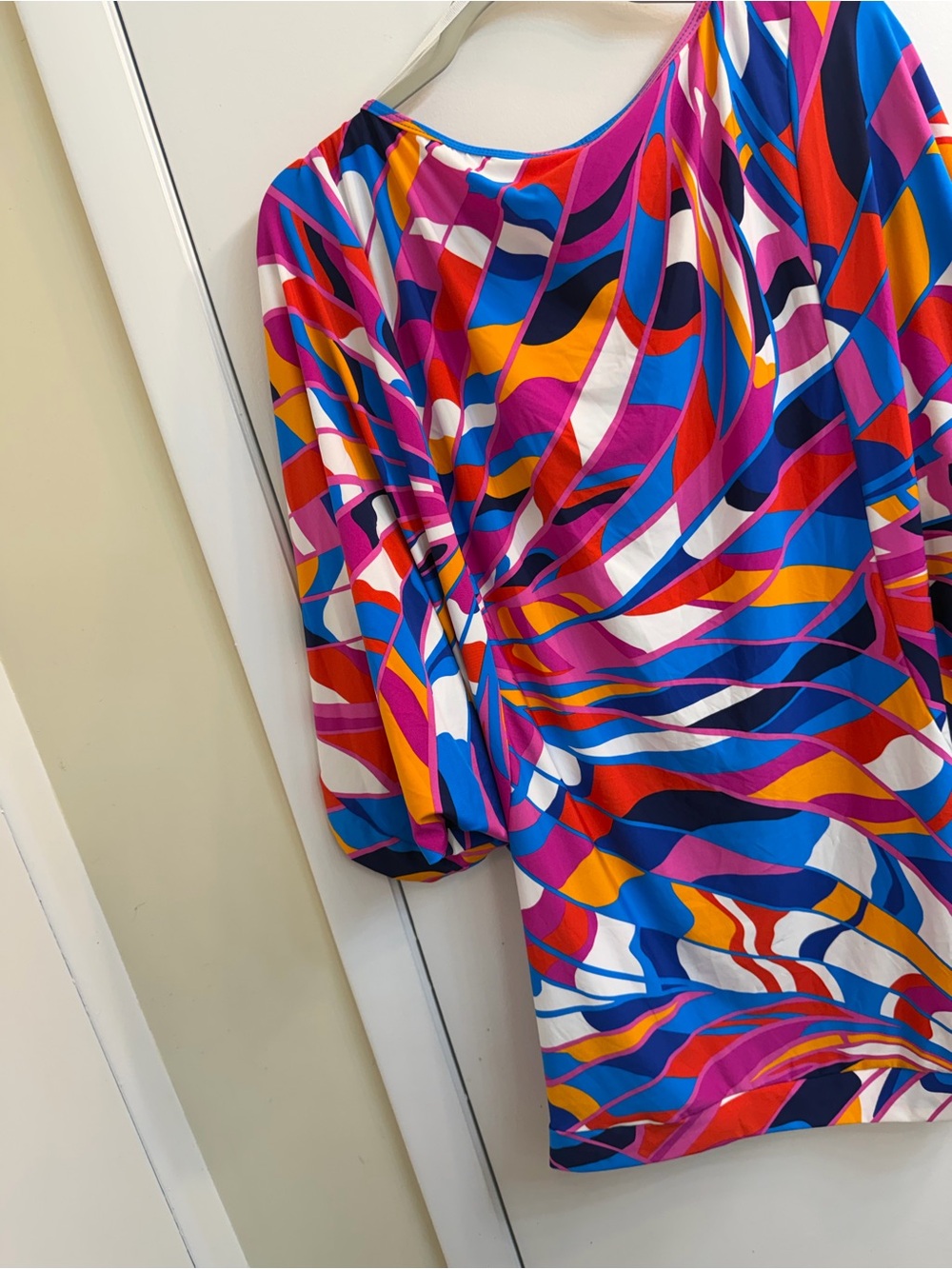 Trina Turk Multicolor Abstract Dress - Pink, Blue & Orange